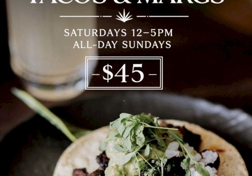 Bottomless tacos and margaritas weekend special, $45